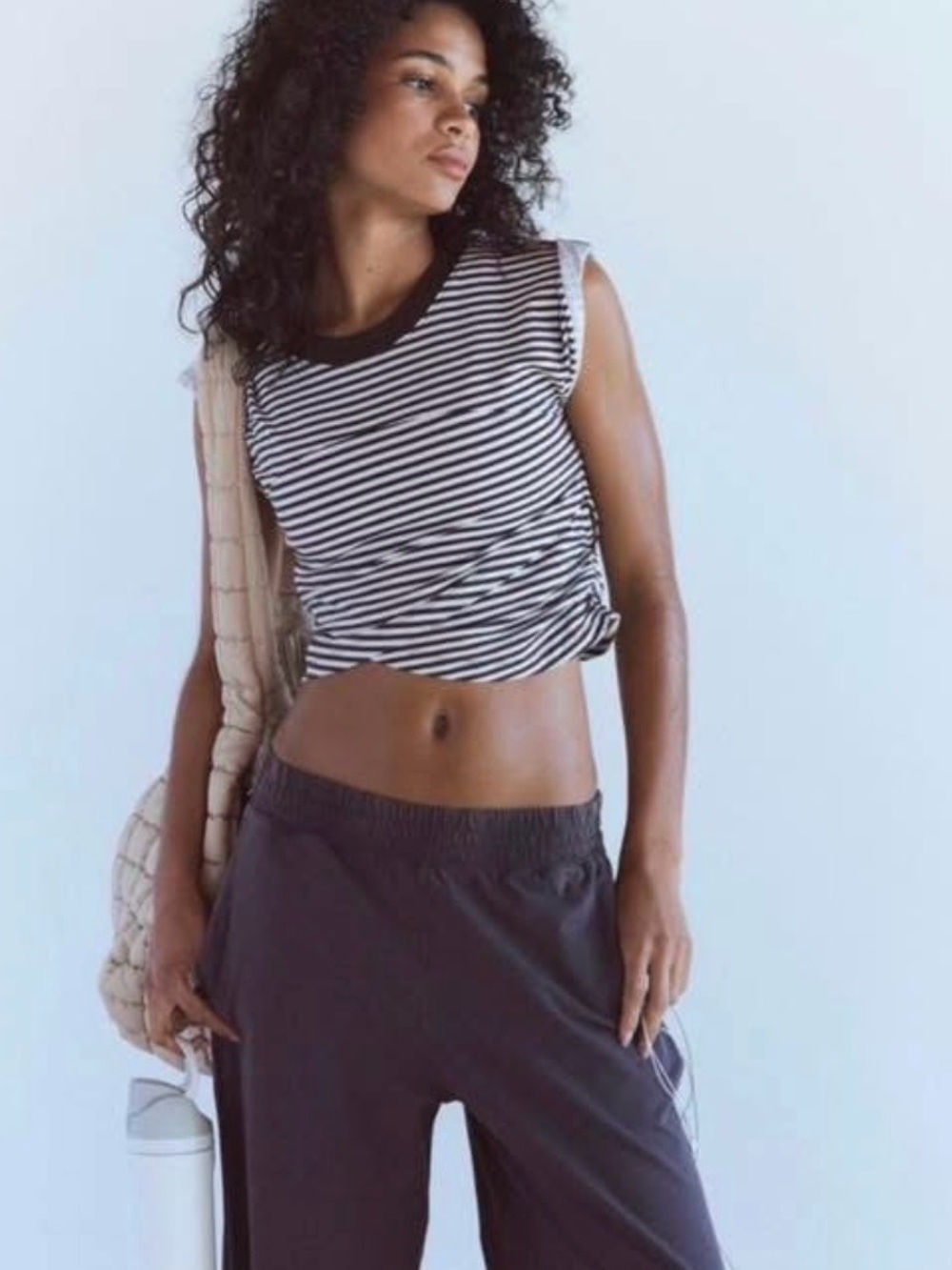 NWOT size Large Free People Movement crossover striped top